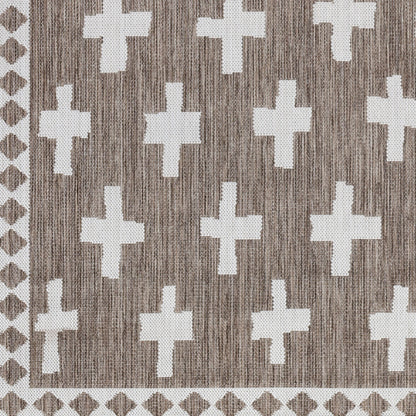 Long Beach LBH-2358 7ft Runner Machine Woven Indoor/Outdoor Runner Rug