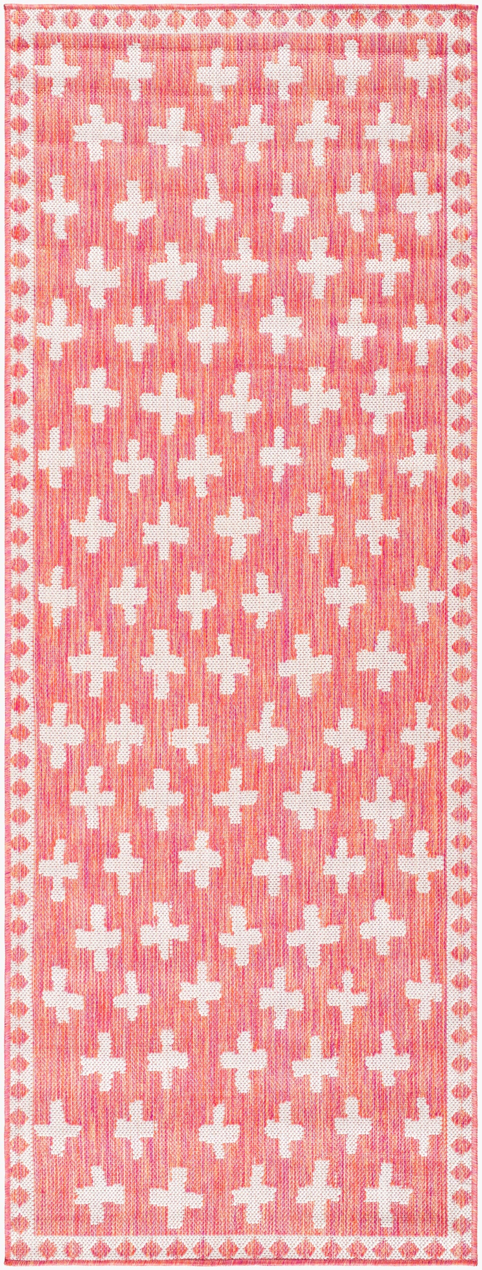 Long Beach LBH-2359 7ft Runner Machine Woven Indoor/Outdoor Runner Rug