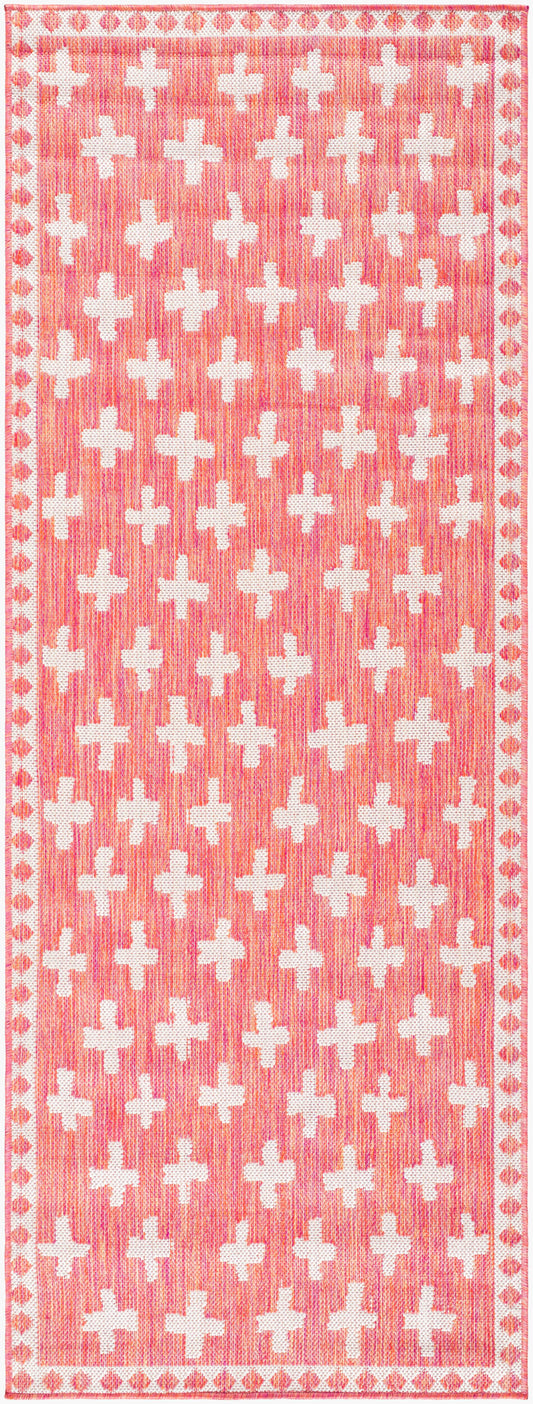 Long Beach LBH-2359 7ft Runner Machine Woven Indoor/Outdoor Runner Rug
