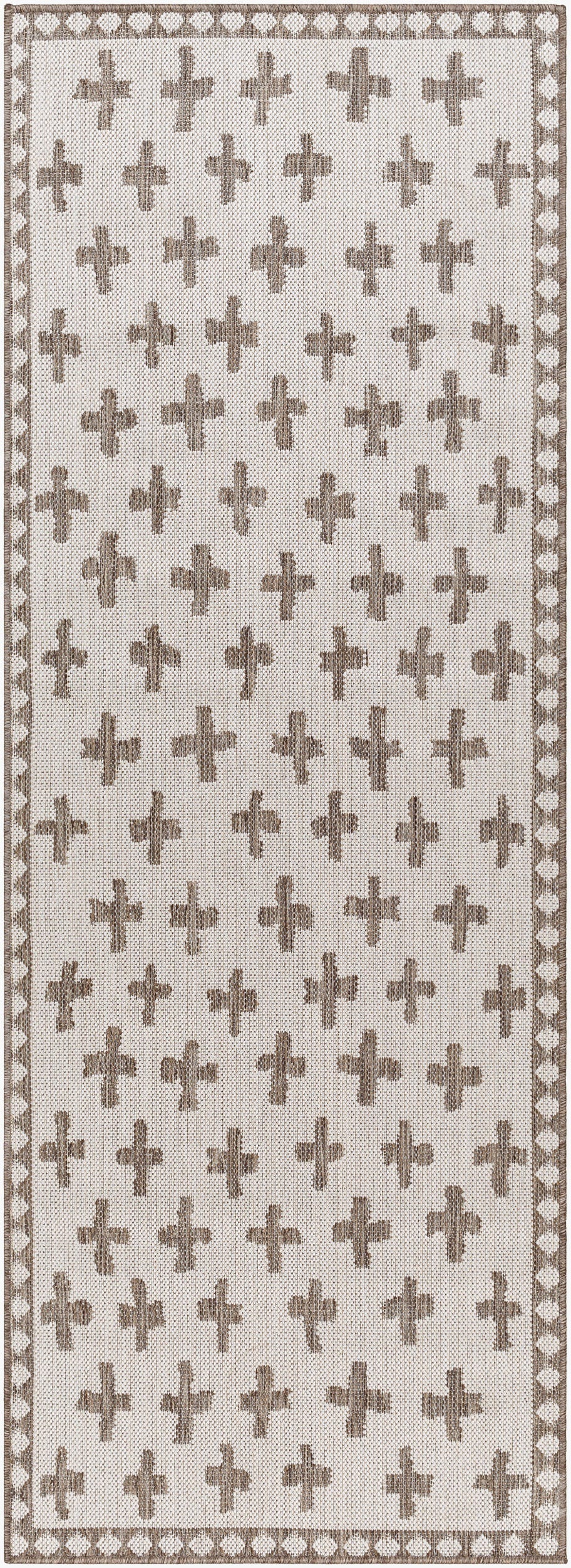 Long Beach LBH-2360 7ft Runner Machine Woven Indoor/Outdoor Runner Rug