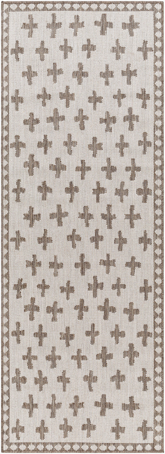Long Beach LBH-2360 7ft Runner Machine Woven Indoor/Outdoor Runner Rug