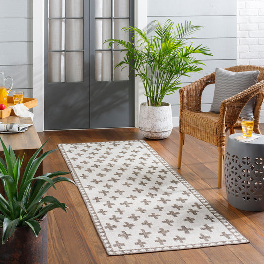 Long Beach LBH-2360 7ft Runner Machine Woven Indoor/Outdoor Runner Rug