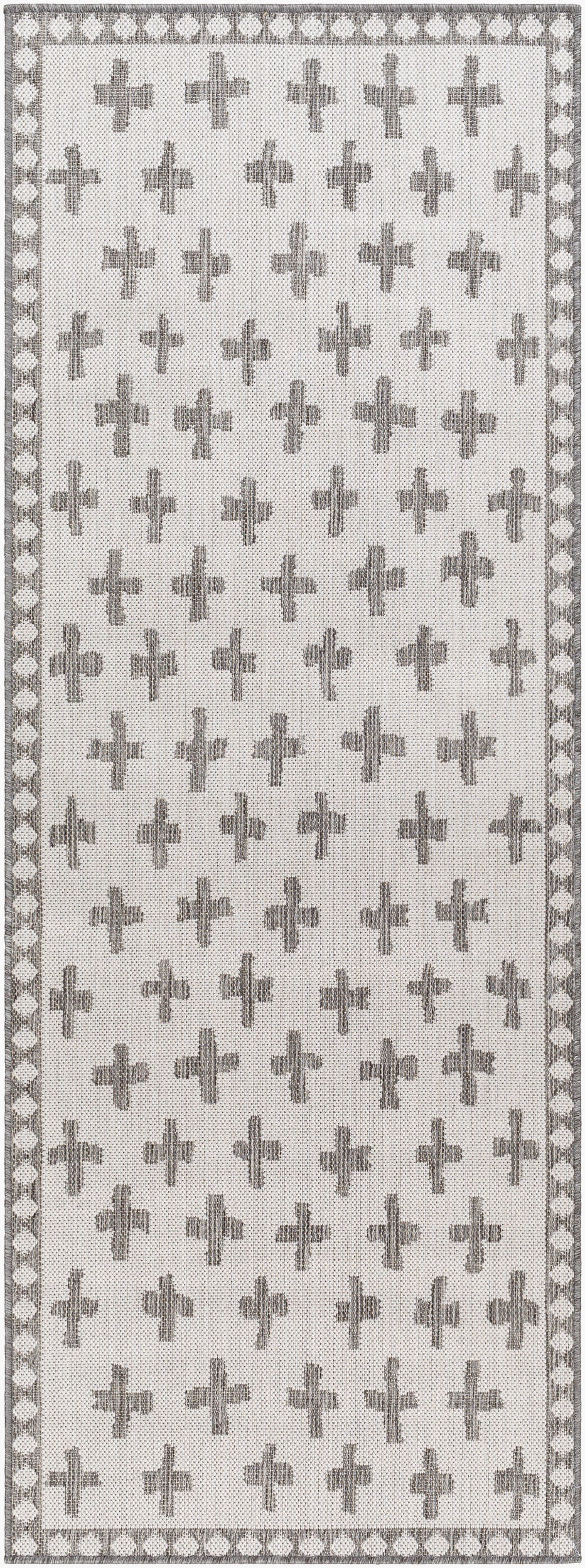 Long Beach LBH-2361 7ft Runner Machine Woven Indoor/Outdoor Runner Rug