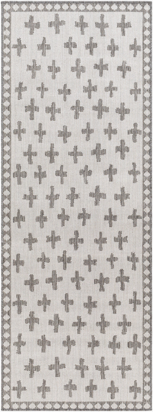 Long Beach LBH-2361 7ft Runner Machine Woven Indoor/Outdoor Runner Rug