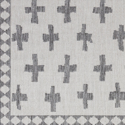 Long Beach LBH-2361 7ft Runner Machine Woven Indoor/Outdoor Runner Rug