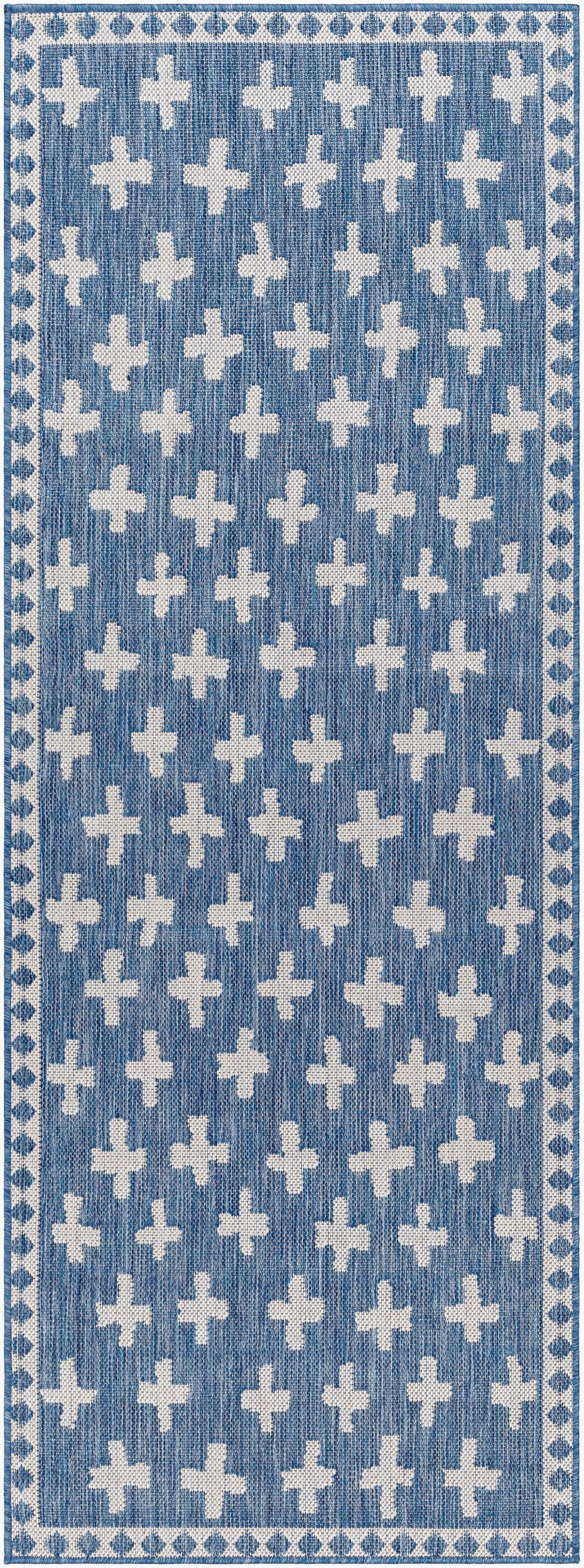 Long Beach LBH-2363 7ft Runner Machine Woven Indoor/Outdoor Runner Rug