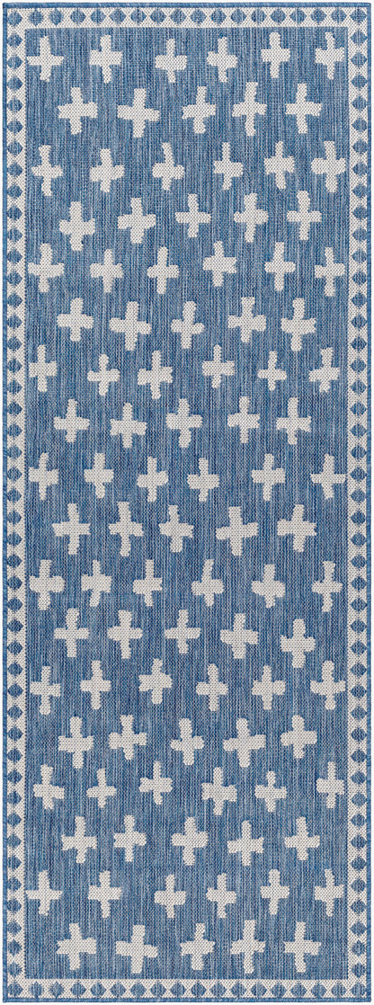 Long Beach LBH-2363 7ft Runner Machine Woven Indoor/Outdoor Runner Rug