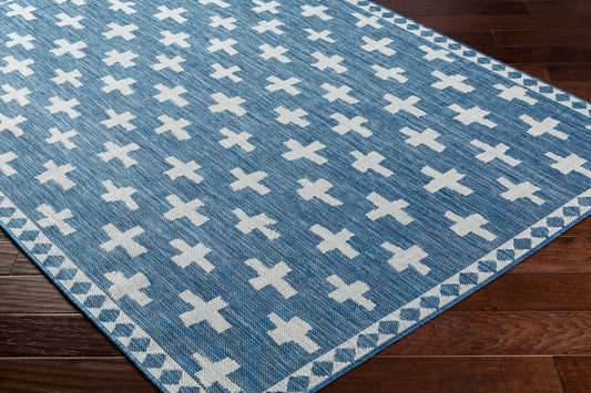 Long Beach LBH-2363 7ft Runner Machine Woven Indoor/Outdoor Runner Rug
