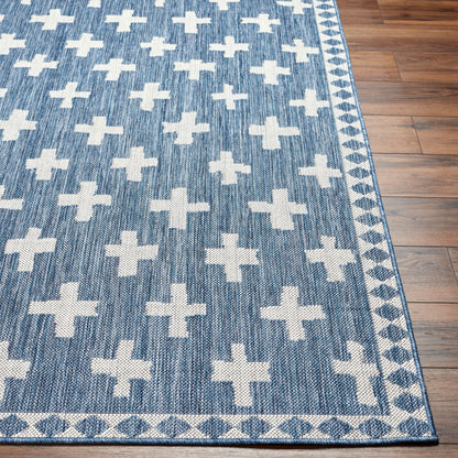 Long Beach LBH-2363 7ft Runner Machine Woven Indoor/Outdoor Runner Rug