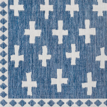 Long Beach LBH-2363 7ft Runner Machine Woven Indoor/Outdoor Runner Rug