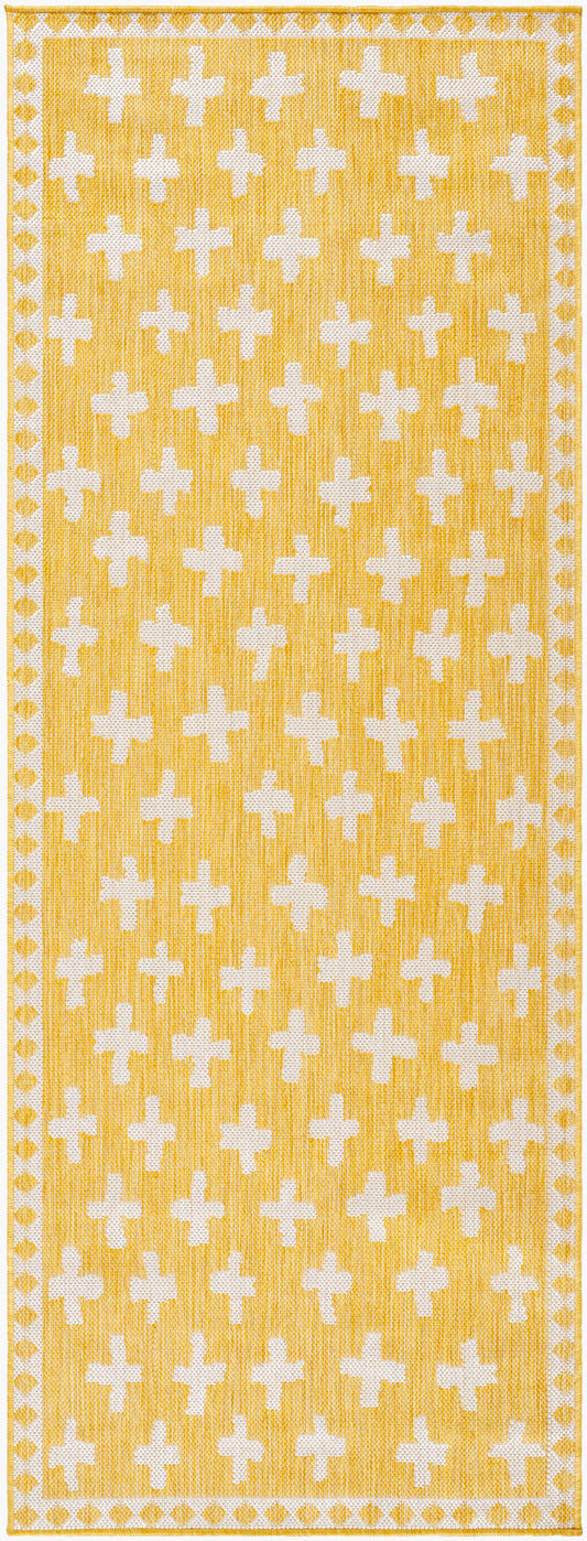 Long Beach LBH-2364 7ft Runner Machine Woven Indoor/Outdoor Runner Rug