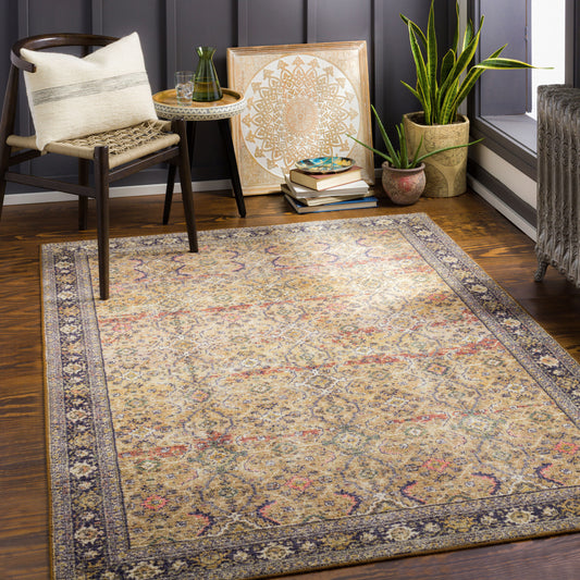 Leicester LEC-2305 4' x 6' Machine Woven Washable Area Rug
