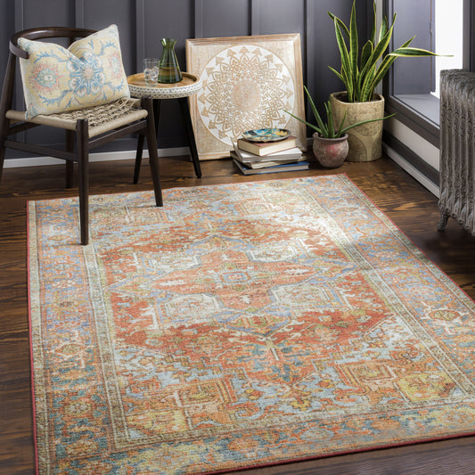 Leicester LEC-2306 6' x 9' Machine Woven Washable Area Rug