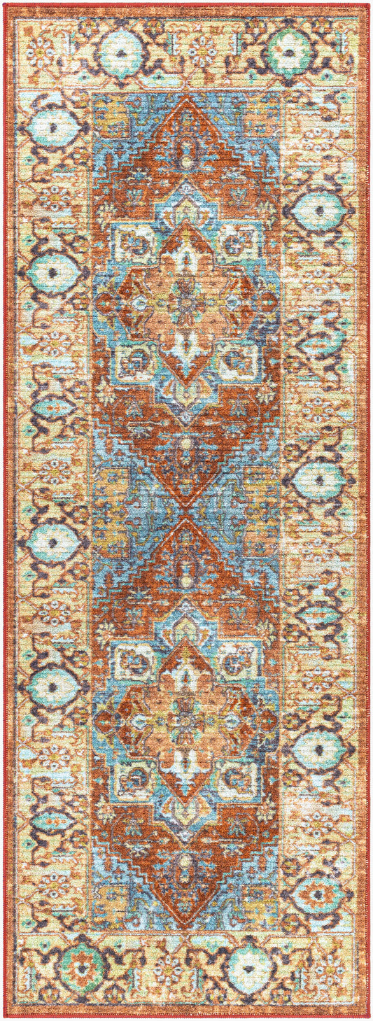 Leicester LEC-2307 7ft Runner Machine Woven Washable Runner Rug