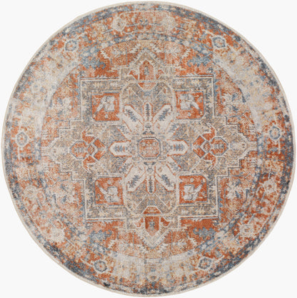 Lillian LLL-2302 6ft Round Machine Woven Washable Area Rug