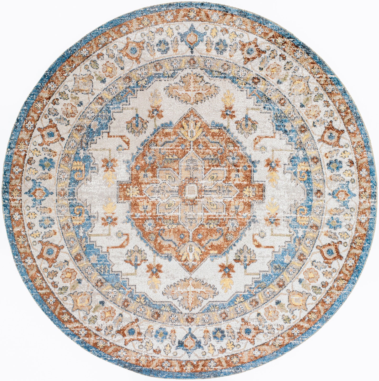 Lillian LLL-2305 6ft Round Machine Woven Washable Area Rug