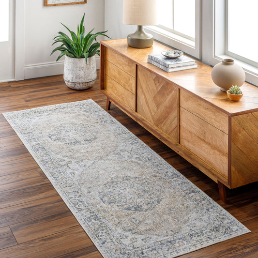 Lillian LLL-2309 6ft Round Machine Woven Washable Area Rug