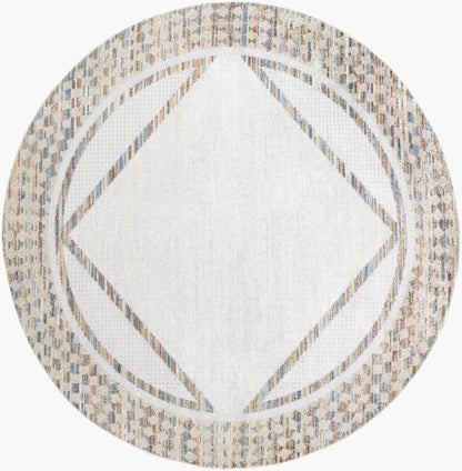 Lillian LLL-2312 6ft Round Machine Woven Washable Area Rug