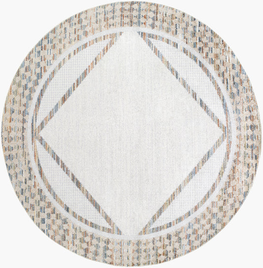 Lillian LLL-2312 6ft Round Machine Woven Washable Area Rug