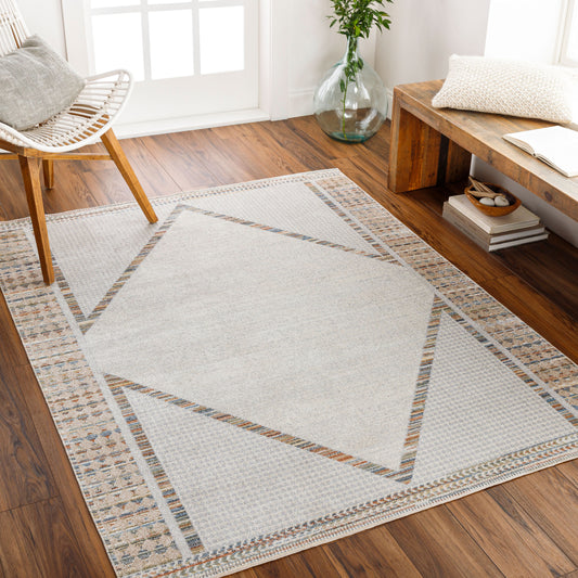 Lillian LLL-2312 6ft Round Machine Woven Washable Area Rug