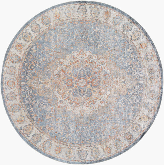 Lillian LLL-2321 6ft Round Machine Woven Washable Area Rug