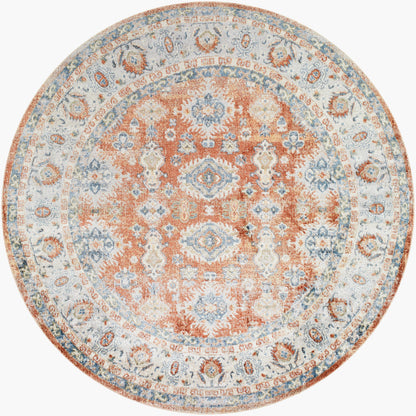 Lillian LLL-2324 6ft Round Machine Woven Washable Area Rug