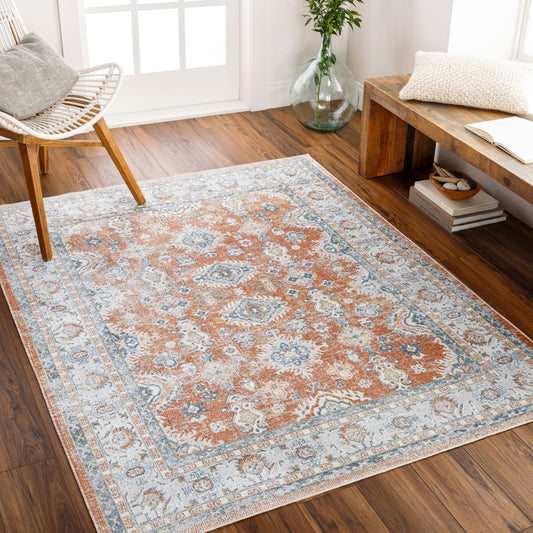 Lillian LLL-2324 6ft Round Machine Woven Washable Area Rug