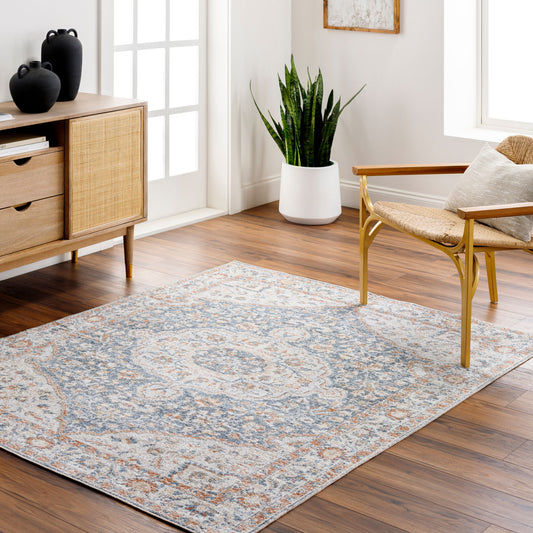 Lillian LLL-2325 6ft Round Machine Woven Washable Area Rug