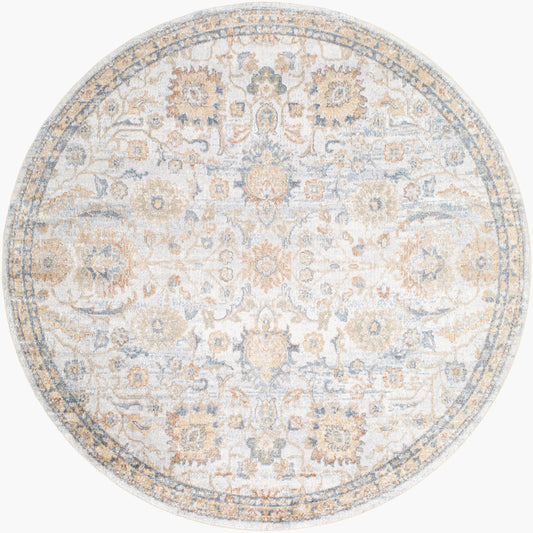 Lillian LLL-2327 6ft Round Machine Woven Washable Area Rug