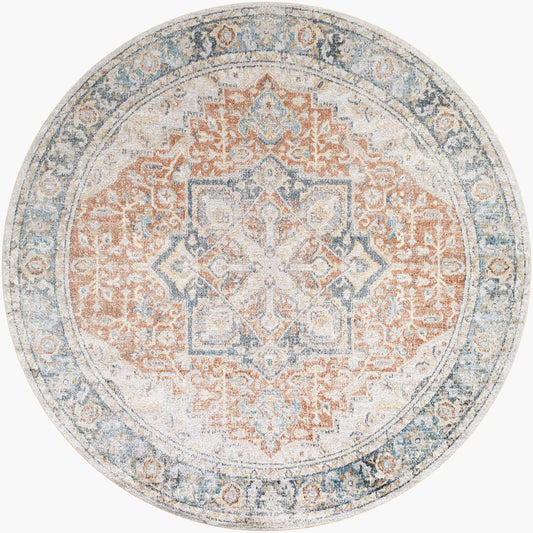 Lillian LLL-2331 6ft Round Machine Woven Washable Area Rug