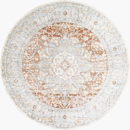 Lillian LLL-2333 6ft Round Machine Woven Washable Area Rug