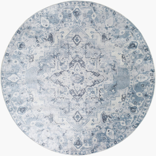 Lillian LLL-2336 6ft Round Machine Woven Washable Area Rug
