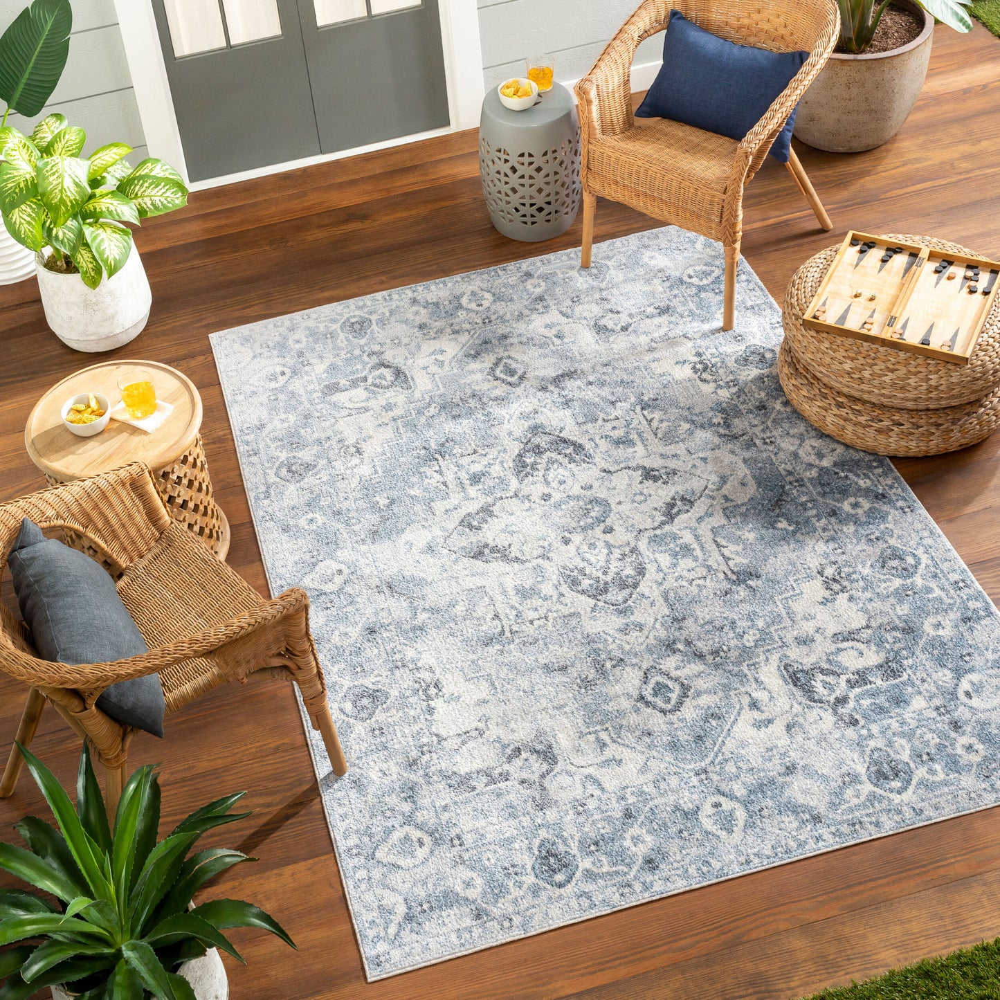 Lillian LLL-2336 6ft Round Machine Woven Washable Area Rug