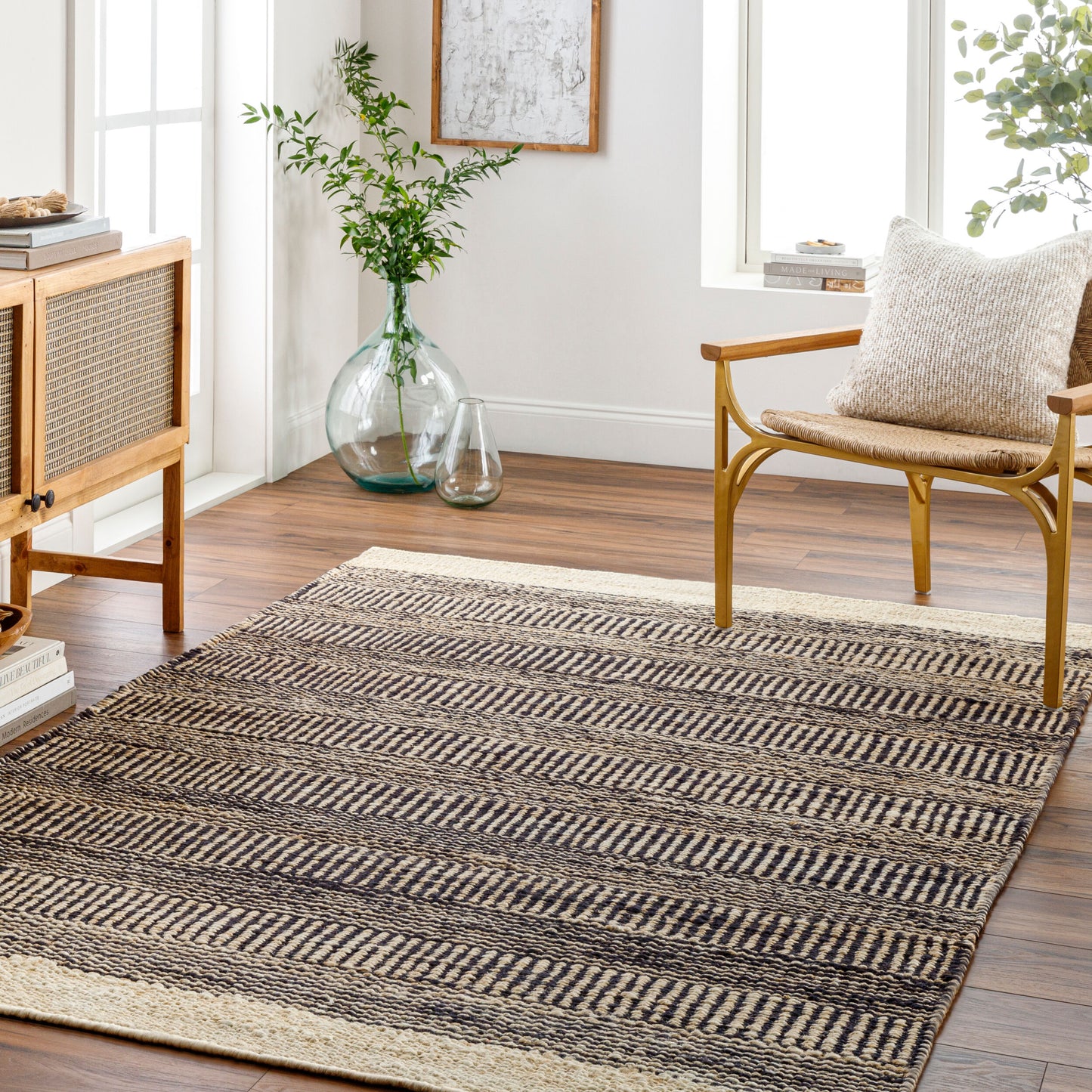 Alfombra de yute hecha a mano Lima LMA-2300 de 1,52 m x 2,13 m