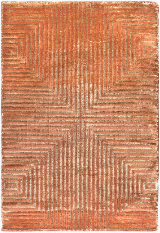 Alfombra decorativa luminosa LMN-3004 de 2' x 3' hecha a mano