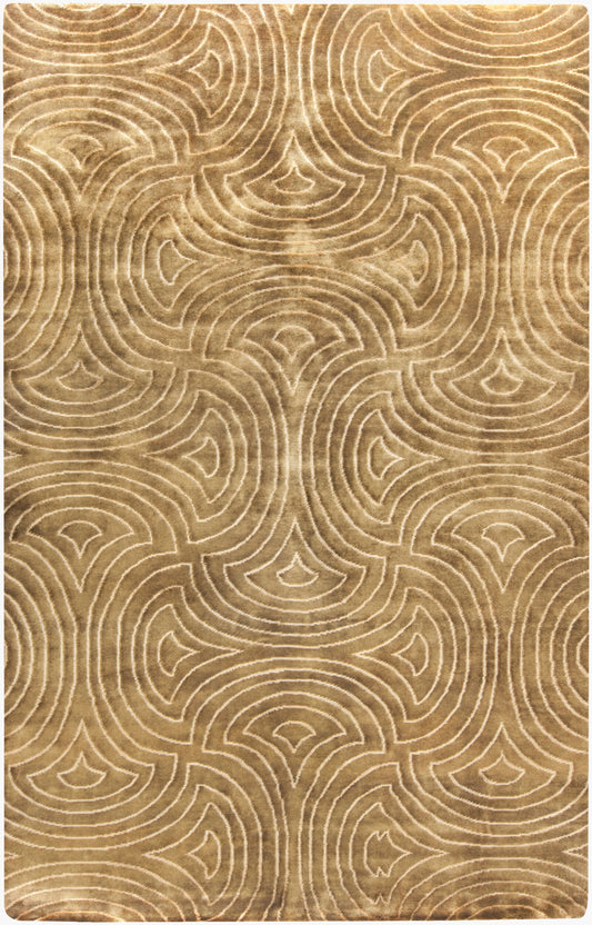 Alfombra de lana luminosa LMN-3011 de 2' x 3' hecha a mano