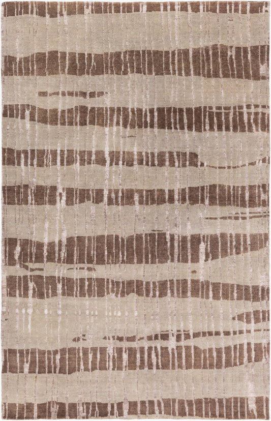 Alfombra decorativa luminosa LMN-3023 de 2' x 3' hecha a mano