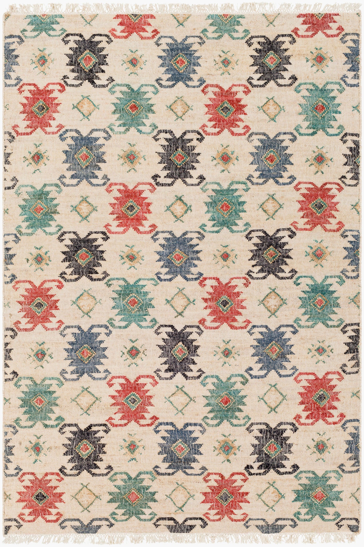 Alfombra de yute hecha a mano Lenora LNR-1001 de 1,52 m x 2,13 m