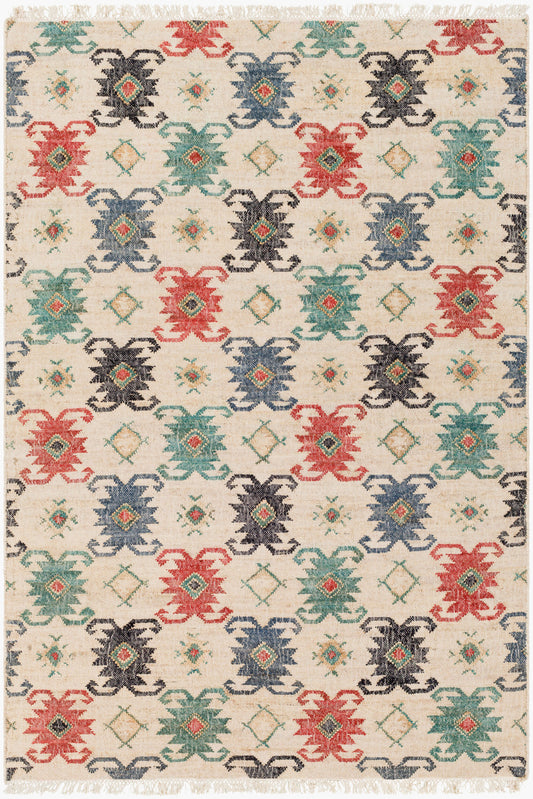 Alfombra de yute hecha a mano Lenora LNR-1001 de 1,52 m x 2,13 m