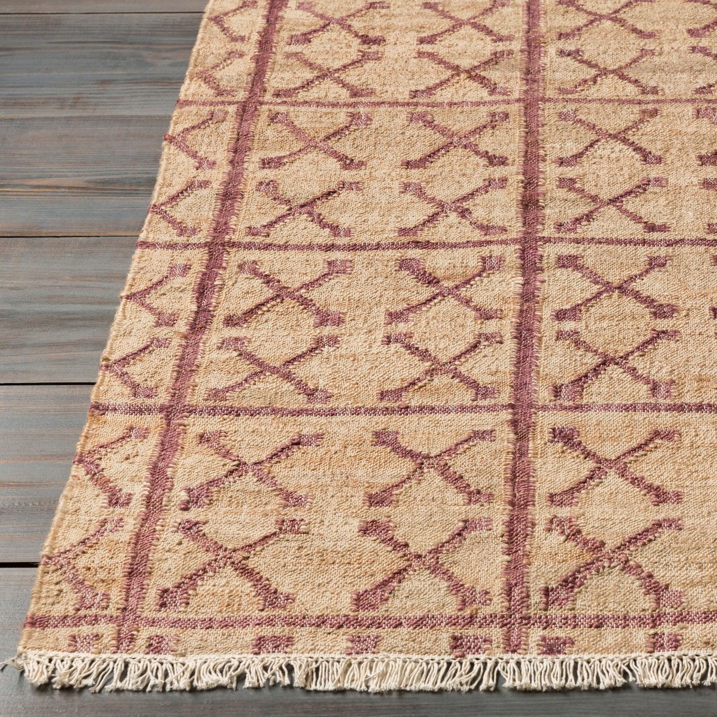 Laural LRL-6018 Alfombra decorativa de yute hecha a mano de 2' x 3'