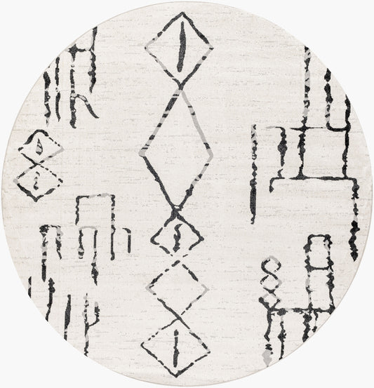 Lavadora LVR-2318 6ft Round Machine Woven Washable Area Rug