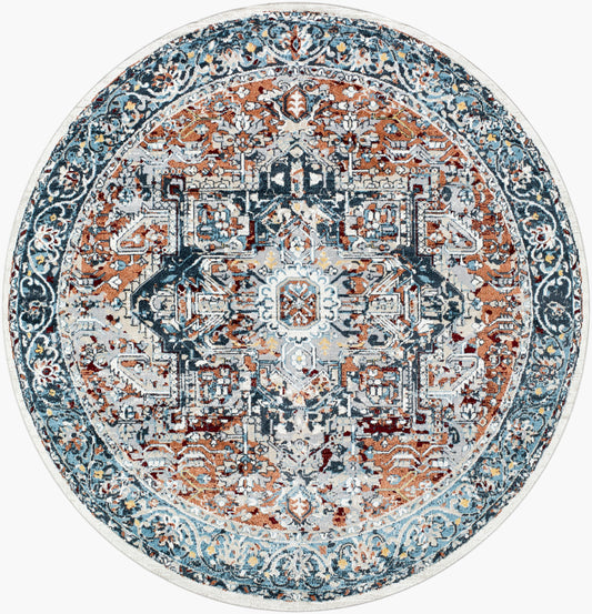 Lavadora LVR-2323 6ft Round Machine Woven Washable Area Rug