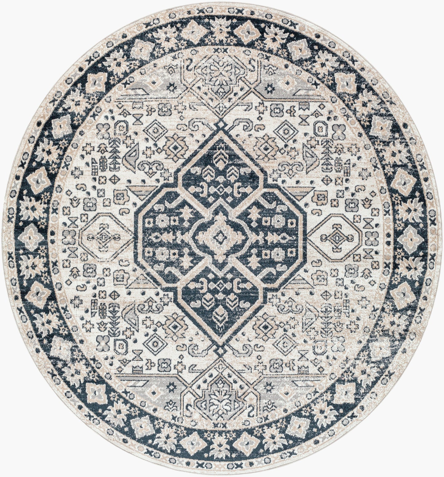 Lavadora LVR-2324 6ft Round Machine Woven Washable Area Rug