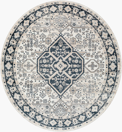 Lavadora LVR-2324 6ft Round Machine Woven Washable Area Rug