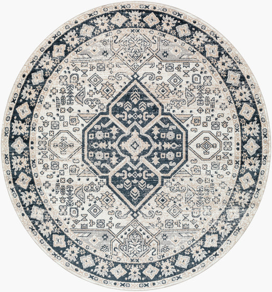 Lavadora LVR-2324 6ft Round Machine Woven Washable Area Rug