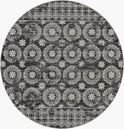 Lavadora LVR-2325 6ft Round Machine Woven Washable Area Rug