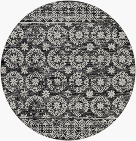 Lavadora LVR-2325 6ft Round Machine Woven Washable Area Rug
