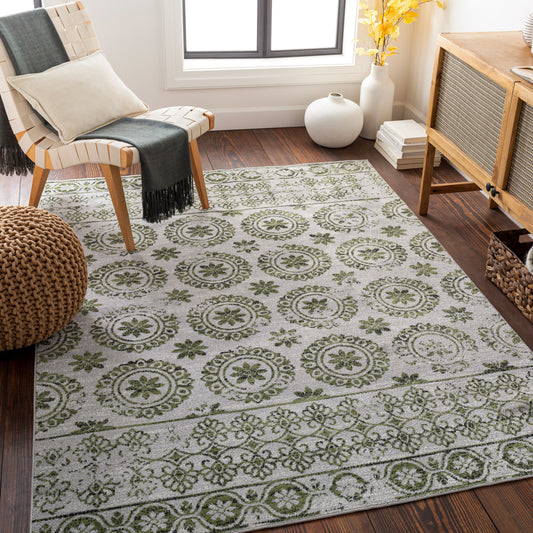 Lavadora LVR-2326 6ft Round Machine Woven Washable Area Rug