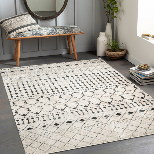 Lavadora LVR-2336 6ft Round Machine Woven Washable Area Rug
