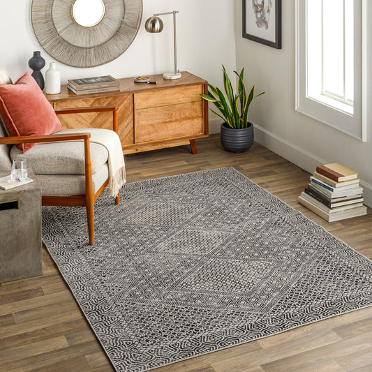 Lavadora LVR-2341 6ft Round Machine Woven Washable Area Rug